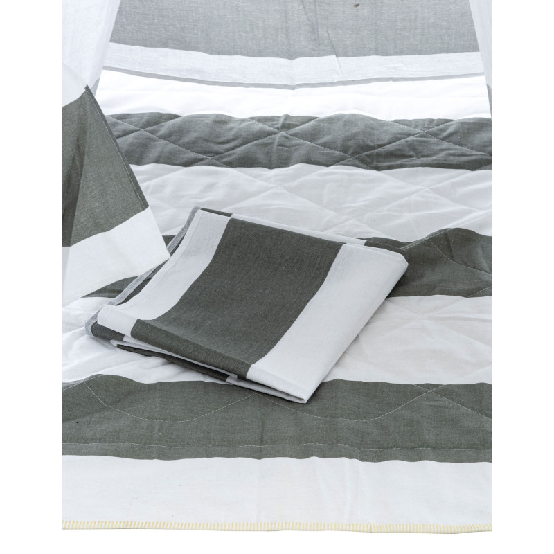 Tipi enfant intérieur gris rayé 120x120x155 cm Skarvane  - 4