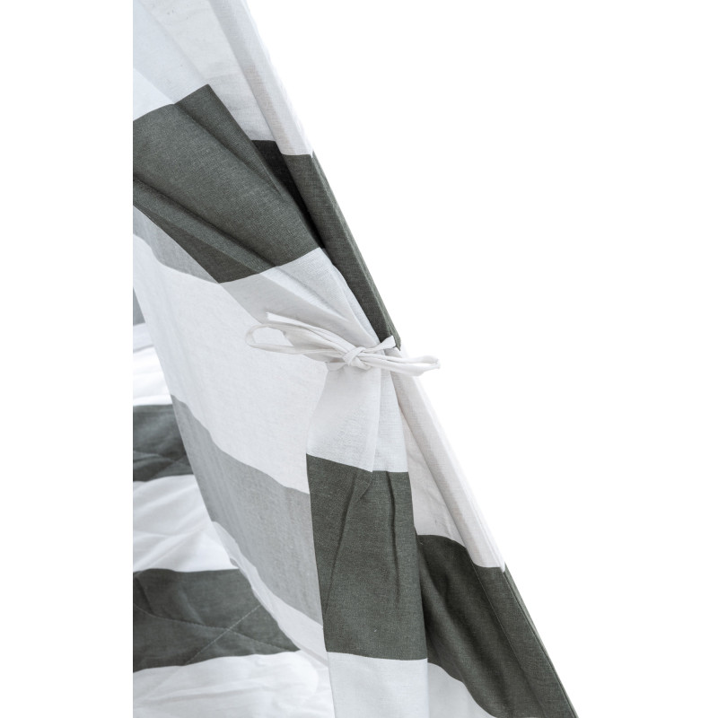 Tipi enfant intérieur gris rayé 120x120x155 cm Skarvane  - 6