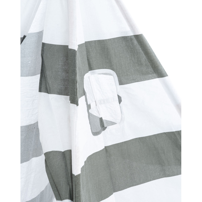 Tipi enfant intérieur gris rayé 120x120x155 cm Skarvane  - 7