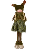 Figurine lutine de Noël Fille en tissu vert 54 cm Velkoryn