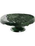 Présentoir à gâteau bas sur pied verre vert 28x28x8,5 cm Lysovare