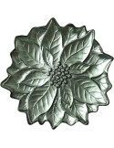Plat de présentation Noël poinsettia verre vert 31,5 cm Tavirra