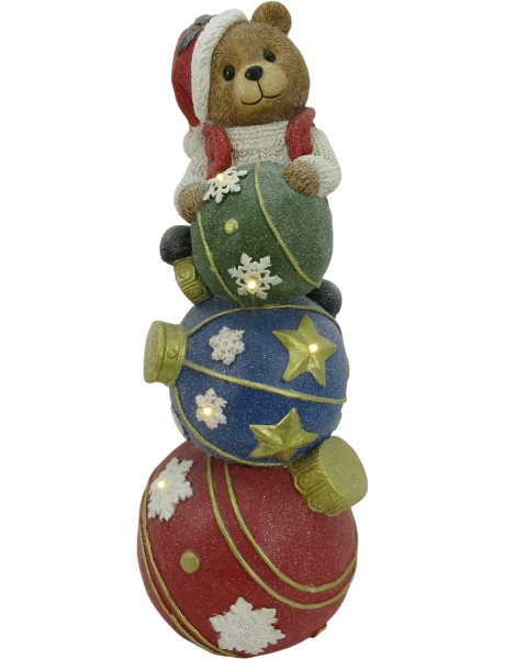 Figurine de Noël LED ours colorée céramique 65 cm Kittila  - 2