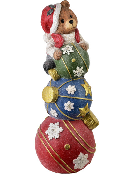 Figurine de Noël LED ours colorée céramique 65 cm Kittila  - 1