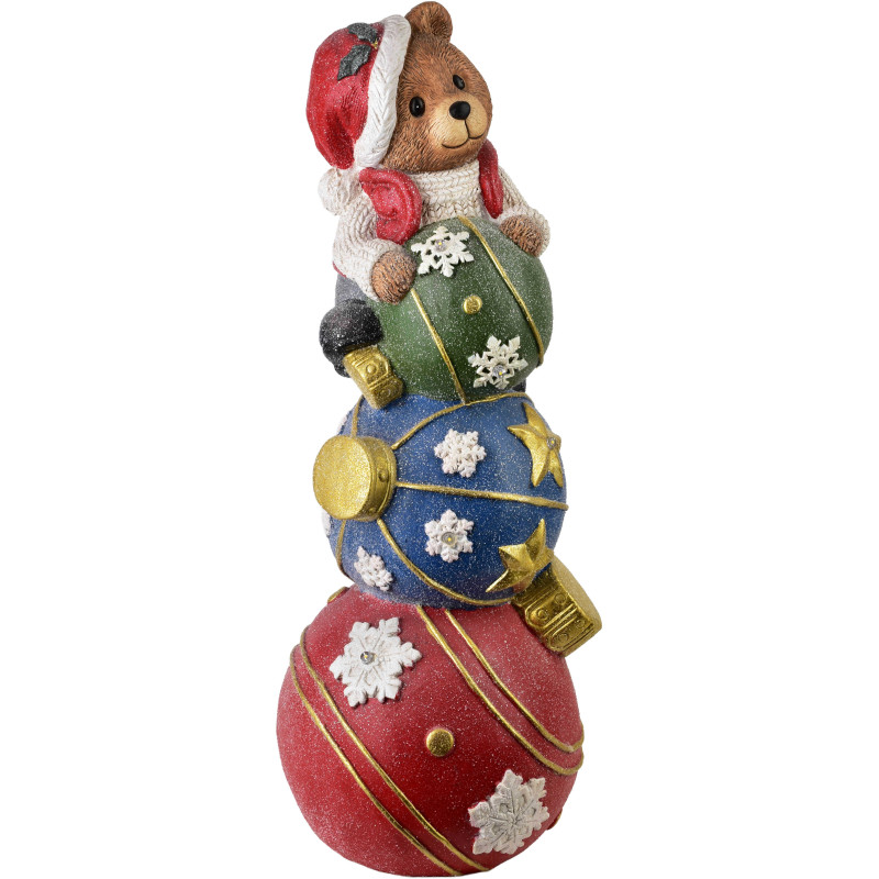 Figurine de Noël LED ours colorée céramique 65 cm Kittila  - 1