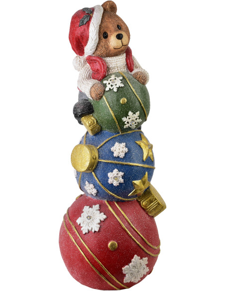 Figurine de Noël LED ours colorée céramique 65 cm Kittila  - 1