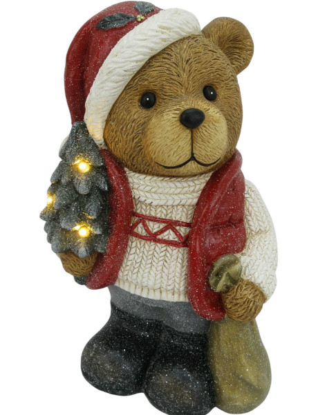 Figurine de Noël LED ours sapin en céramique 39 cm Kittila  - 2