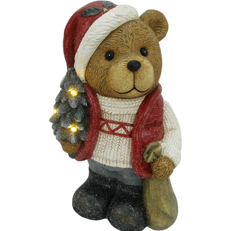 Figurine de Noël LED ours sapin en céramique 39 cm Kittila  - 2