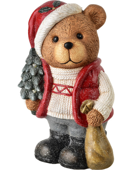 Figurine de Noël LED ours sapin en céramique 39 cm Kittila  - 1
