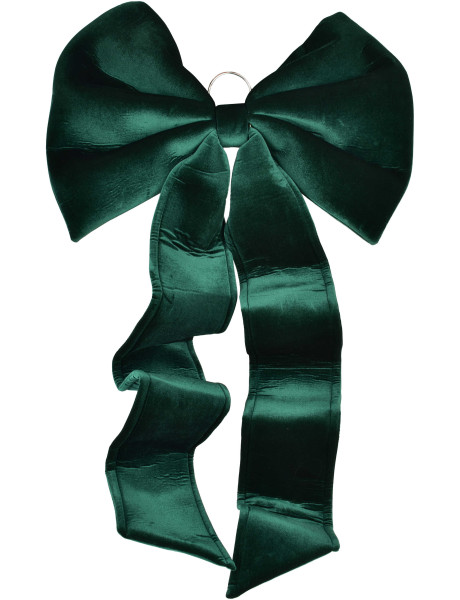 Grand nœud de Noël velours vert 55x115 cm Yulvane  - 1