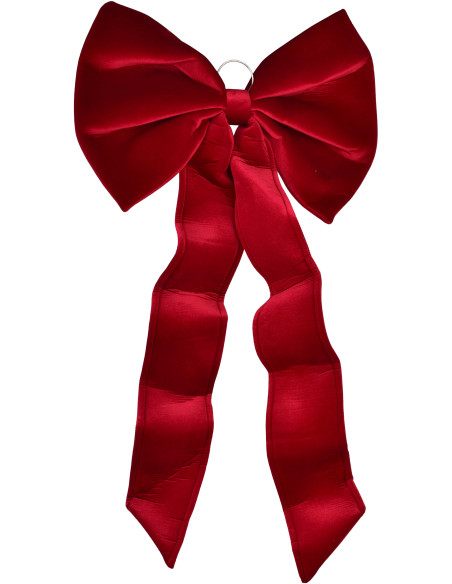 Grand nœud de Noël velours bordeaux 55x115 cm Yulvane  - 1