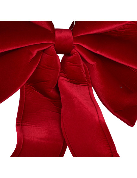 Grand nœud de Noël velours bordeaux 55x115 cm Yulvane  - 2