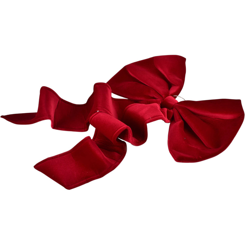 Grand nœud de Noël velours bordeaux 55x115 cm Yulvane  - 3