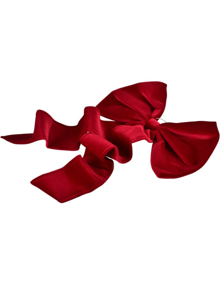 Grand nœud de Noël velours bordeaux 55x115 cm Yulvane  - 3