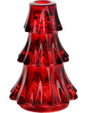 Bougeoir sapin de Noël en verre rouge 15 cm Veyrholm