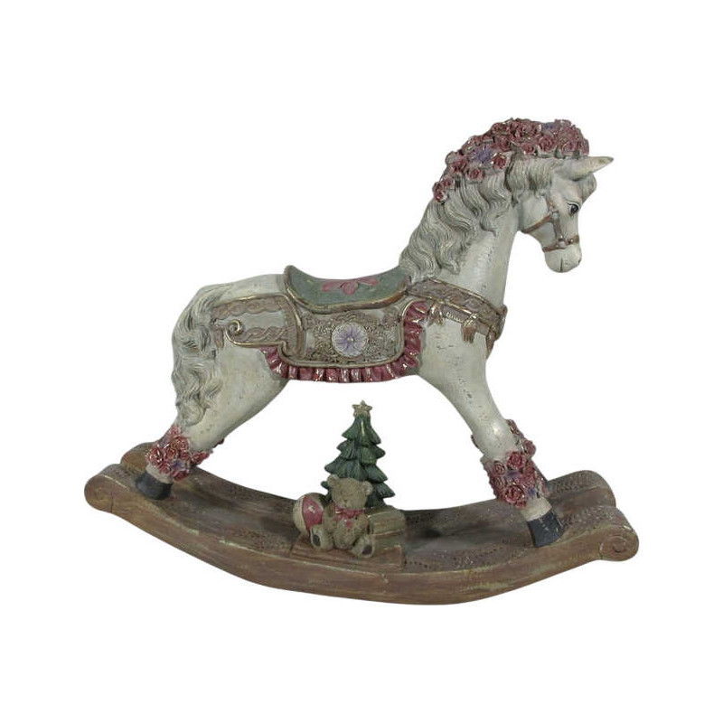 Cheval à bascule décoratif Noël résine gris 55x13,5x46 cm Saariselka  - 1