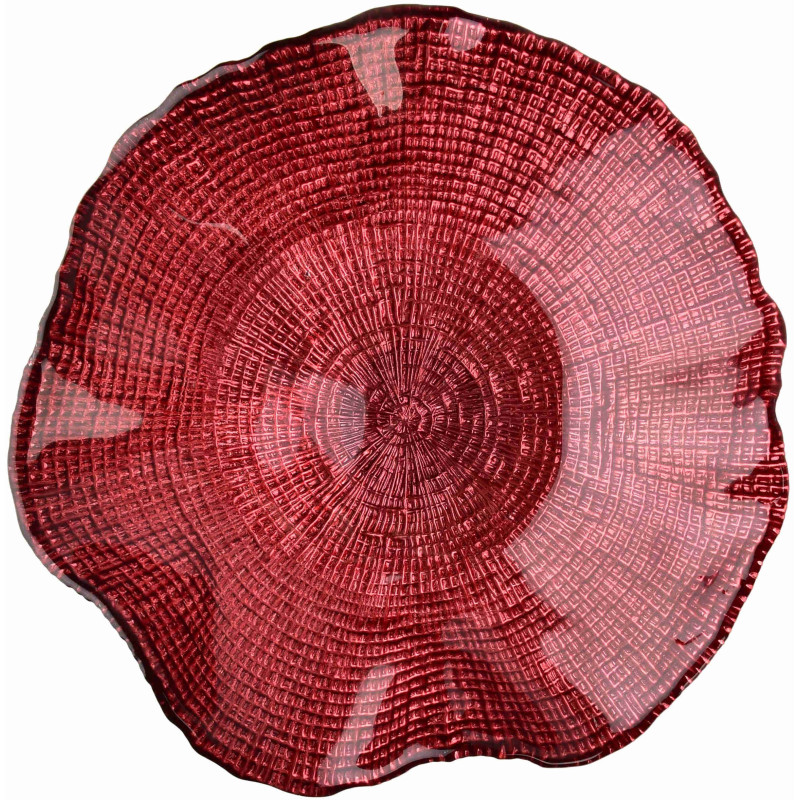 Coupe à fruits sur pied verre rouge 24 cm Laveno  - 2