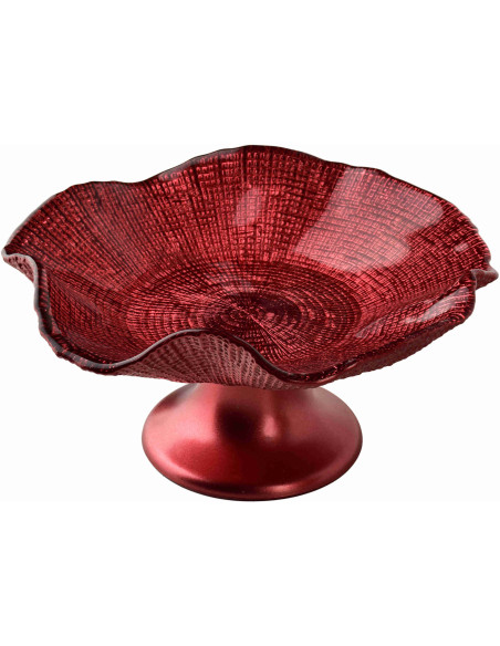 Coupe à fruits sur pied verre rouge 24 cm Laveno  - 1