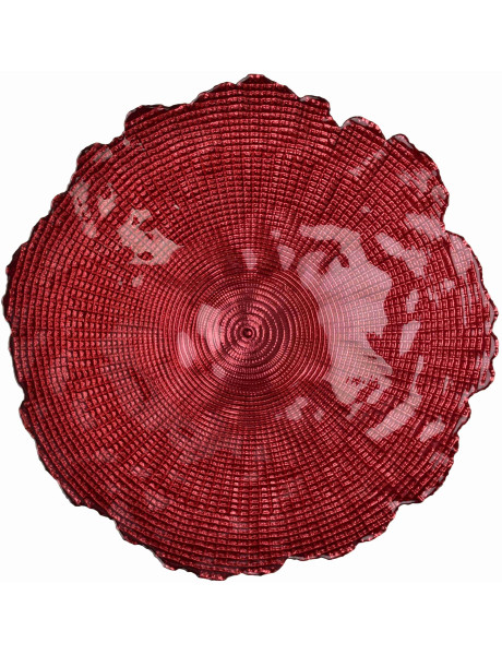 Grand compotier sur pied en verre rouge 28 cm Eryndelle  - 2