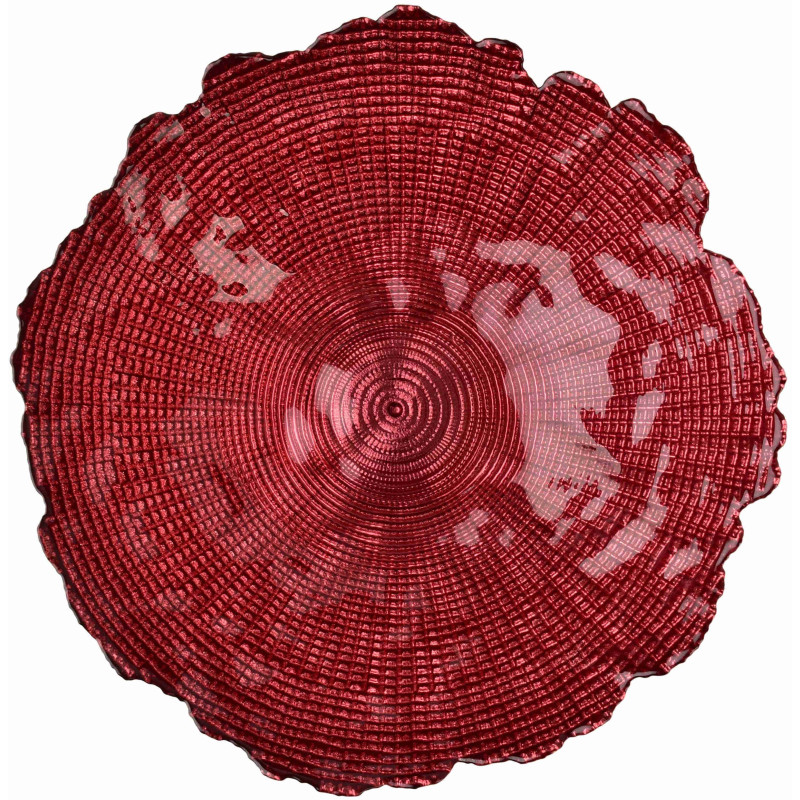 Grand compotier sur pied en verre rouge 28 cm Eryndelle  - 2