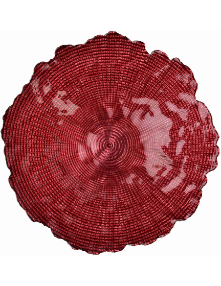 Grand compotier sur pied en verre rouge 28 cm Eryndelle  - 2