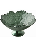 Grand compotier sur pied verre vert 28 cm Eryndelle