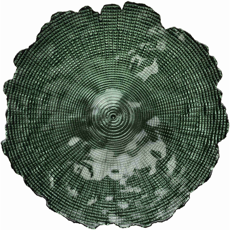 Grand compotier sur pied verre vert 28 cm Eryndelle  - 2