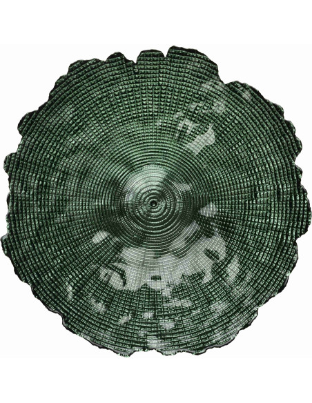 Grand compotier sur pied verre vert 28 cm Eryndelle  - 2