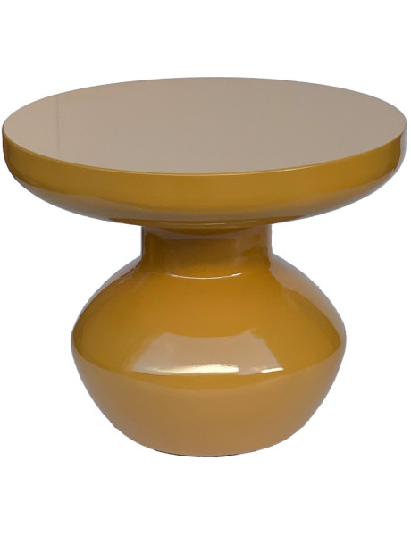 Table d’appoint ronde métal moutarde 34 cm Lou  - 1