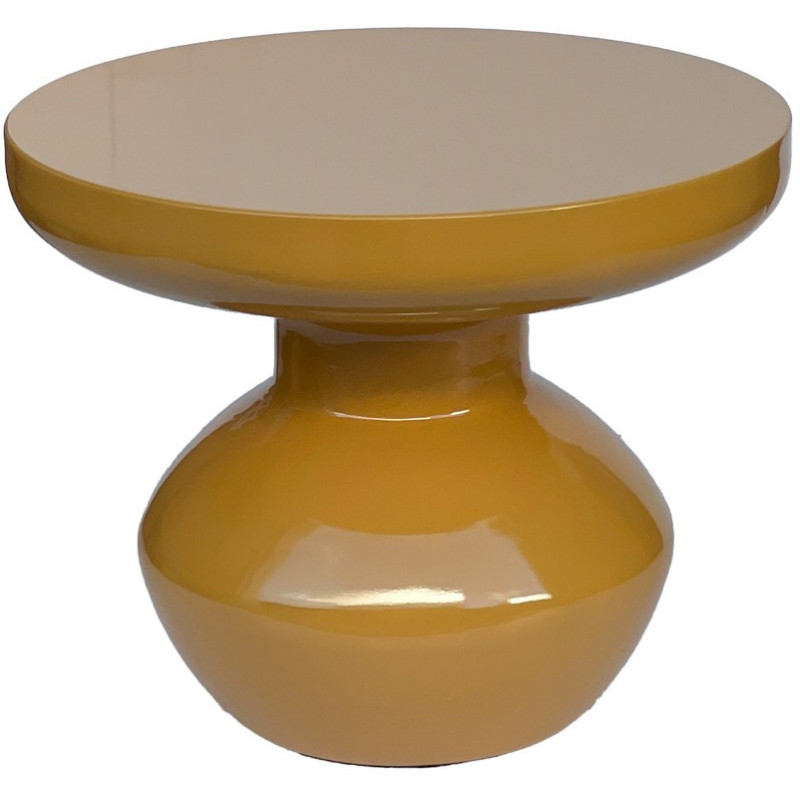 Table d’appoint ronde métal moutarde 34 cm Lou  - 1