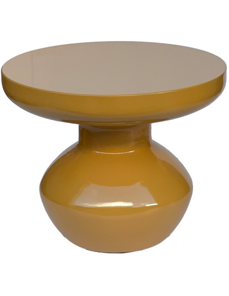 Table d’appoint ronde métal moutarde 34 cm Lou  - 1