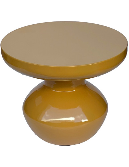 Table d’appoint ronde métal moutarde 34 cm Lou  - 4