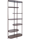 Étagère bibliothèque verre fumé métal bordeaux 190 cm Jill