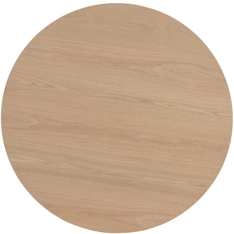 Table à manger ronde placage chêne naturel 130 cm Novero  - 4