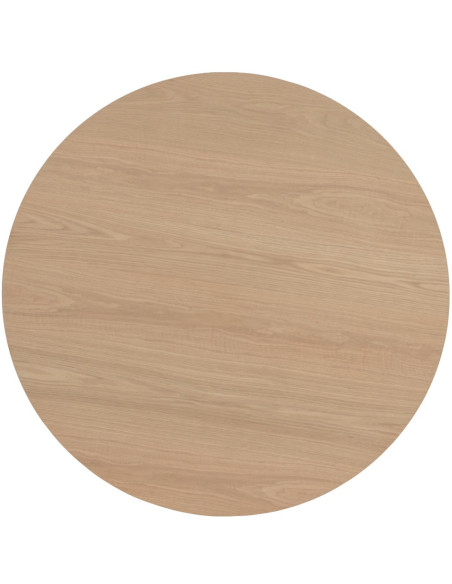 Table à manger ronde placage chêne naturel 130 cm Novero  - 4