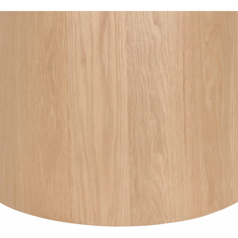 Table à manger ronde placage chêne naturel 130 cm Novero  - 5