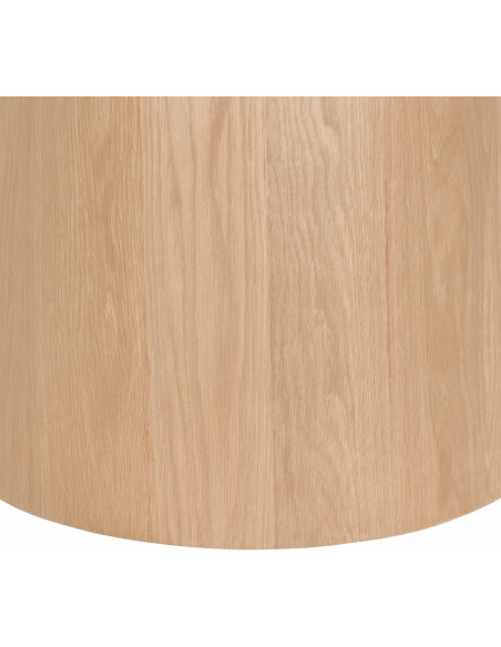 Table à manger ronde placage chêne naturel 130 cm Novero  - 5