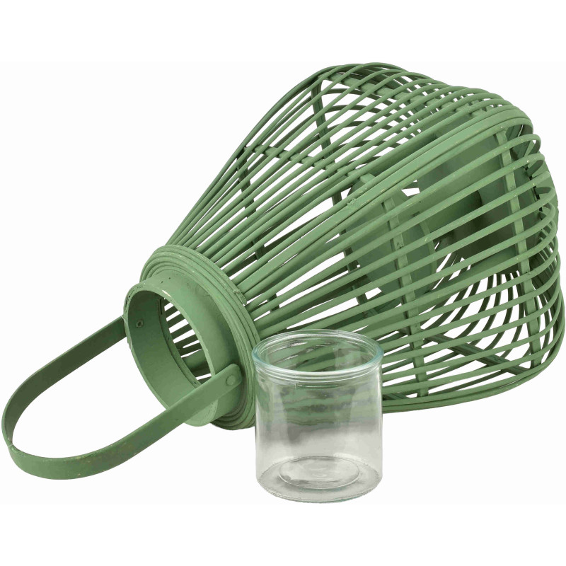 Lanterne décorative bois vert 51 cm...