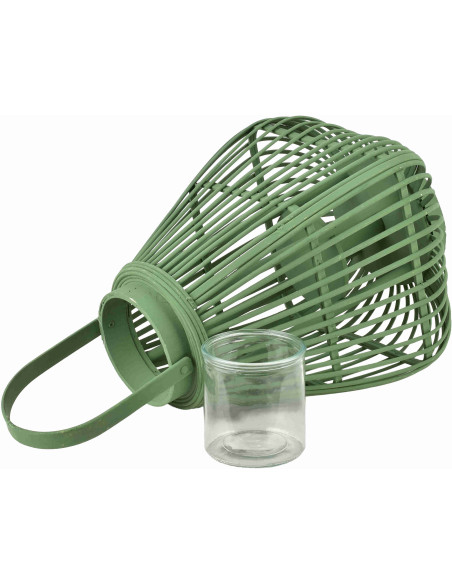 Lanterne décorative bois vert 51 cm Myrviane