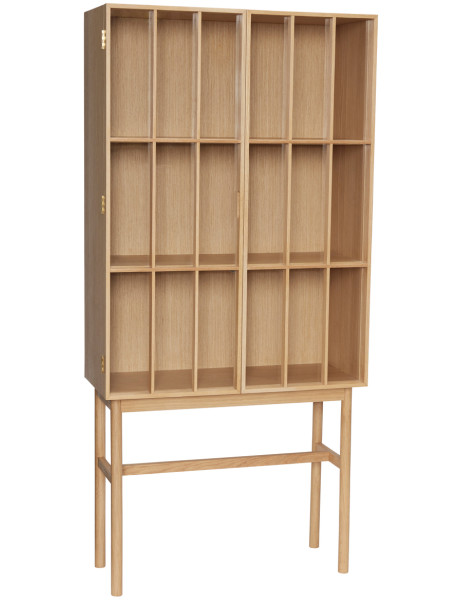 Vitrine vaisselier bois clair verre 170 cm Shoji Hübsch - 1