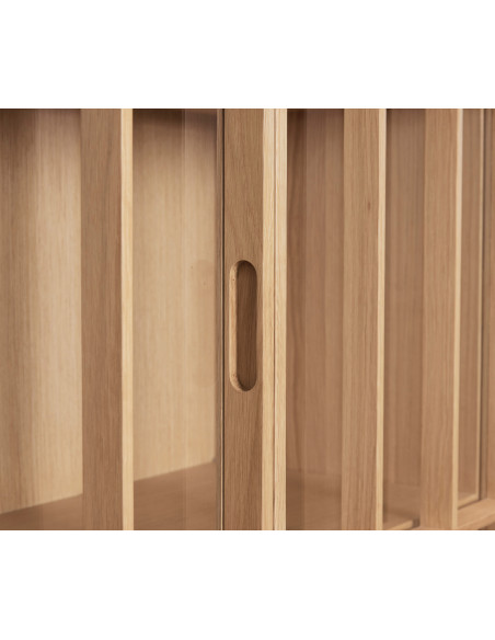 Vitrine vaisselier bois clair verre 170 cm Shoji Hübsch - 6