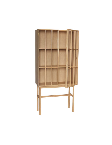 Vitrine vaisselier bois clair verre 170 cm Shoji Hübsch - 4