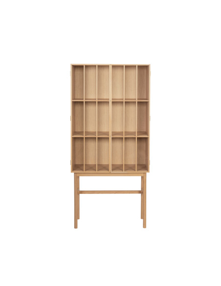Vitrine vaisselier bois clair verre 170 cm Shoji Hübsch - 3