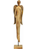 Grand ange de Noël bois de manguier sur socle 85 cm Valdorelle