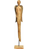 Grand ange de Noël sur socle bois de manguier 110 cm Valdorelle