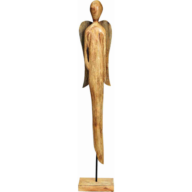 Grand ange de Noël sur socle bois de manguier 110 cm Valdorelle Wurm - 1