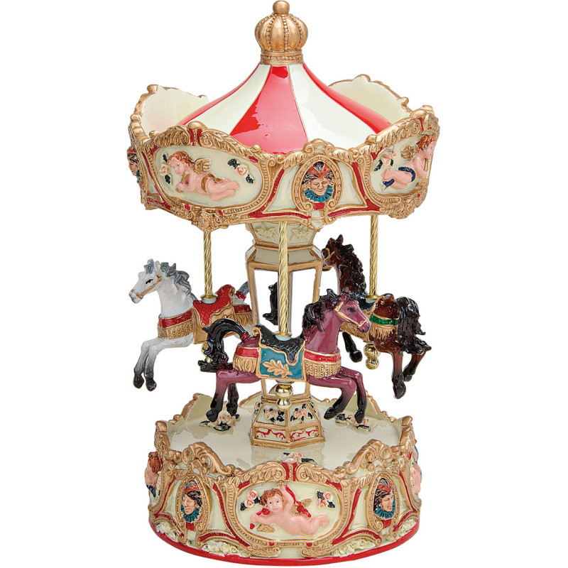 Carrousel de Noël musical à chevaux 25 cm Marienberg Wurm - 1