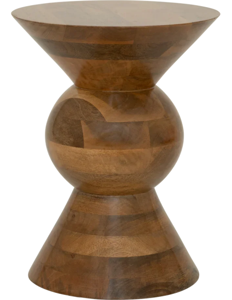 Table d’appoint ronde bois de manguier Ø30x40 cm Lusto Urban Nature Culture - 1
