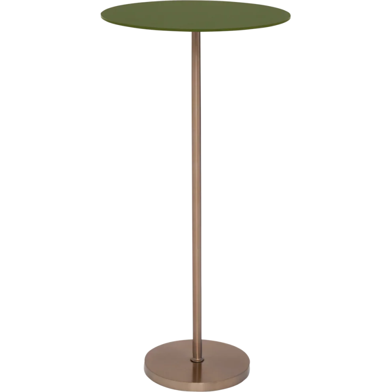 Table d’appoint haute verre et métal vert olive Ø30x62 cm Nolan Urban Nature Culture - 1