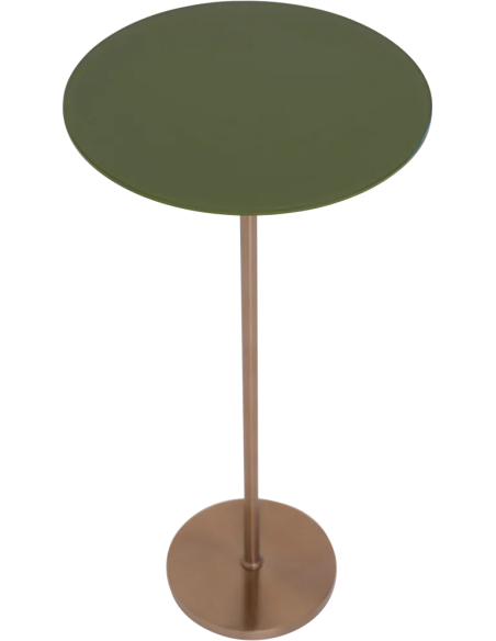 Table d’appoint haute verre et métal vert olive Ø30x62 cm Nolan Urban Nature Culture - 4